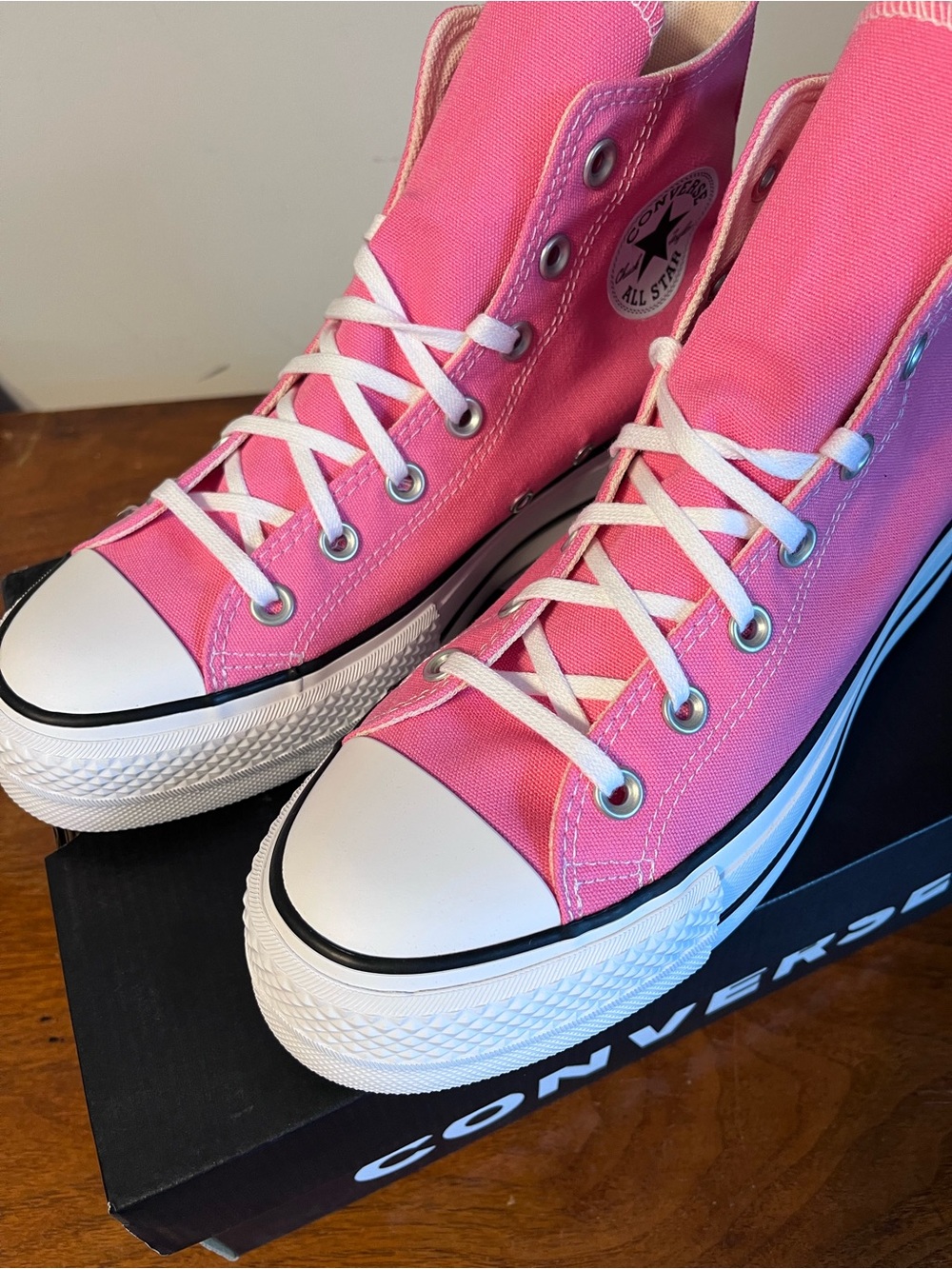 CONVERSE Women's Chuck Taylor All Star Pink Platform Sneakers - Picture 7 of 9
